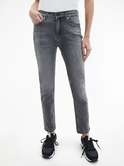 Calvin Klein Ruhák HU223245 | Calvin Klein Mid Rise Slim Női Farmernadrág Szürke